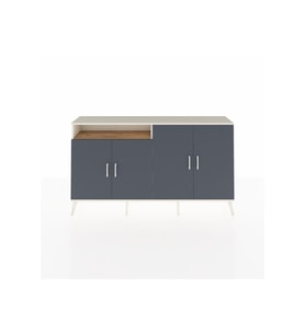 Arges Konsol 4 Raflı 4 Kapaklı 176x30x99 Aytaşı-Antrasit/Çam