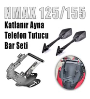 Yamaha Nmax 125/155 2021-2024 Katlanır Ayna Telefon Tutucu Bar Seti