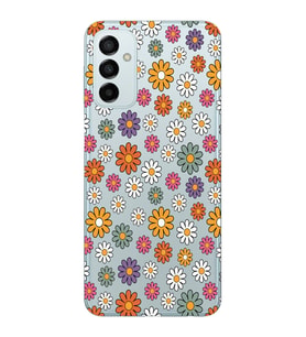 Samsung Galaxy M23 Uyumlu Çiçek Desenli Şeffaf Telefon Kılıfı