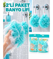 2’li Paket, Sabunlu Banyo Lifi, Duş ve Vücut Temizleme Lifi