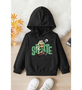 Çocuk All Day Rabbit Baskılı Sweatshirt (Siyah)