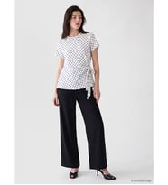 LCW Comfort Siyah Beli Lastikli Geniş Paça Kadın Pantolon