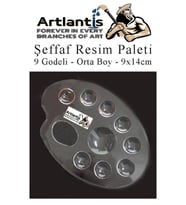 Şeffaf Resim Paleti Plastik 1 Adet Godeli Ressam Paleti Boyama Paleti Akrilik Boya Guaj Boya Suluboya (Şeffaf Hologram)