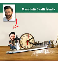 Karikatür Erkek Fotoğrafçı, Kameraman Model Masaüstü Saatli İsimlik MSİ63