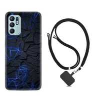 Oppo Reno 6 Kılıf Resimli Boyun Askılı İpli Desenli Silikon Series Karmaşık 1874