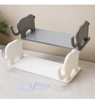 Yapışkanlı Tutacaklı Plastik Etajer 12x31 cm (Beyaz/Gri)