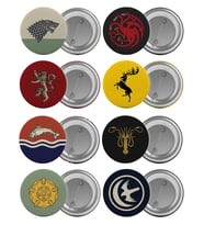 Game Of Thrones Hanedanlar Çanta Rozeti Seti 8 Adet En Büyük Boy 5.8cm İğneli Broş