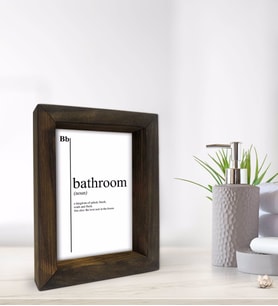 BK Gift Banyo Dekoratif Doğal Masif Ahşap Çerçeve 15x20cm-24 (Beyaz)