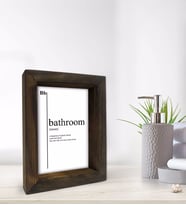 BK Gift Banyo Dekoratif Doğal Masif Ahşap Çerçeve 15x20cm-24 (Beyaz)