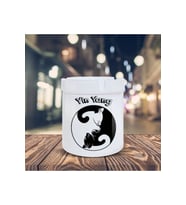 Yin Yang Denge Sembolü Baskılı Küllük Seramik Kül Tablası-17642