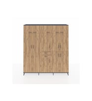 Hyperion Gardrop 10 Raflı 2 Çekmeceli 3 Askılı 220x44x243 Antrasit-Çam/Çam