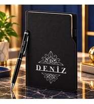 BK Gift Kişiye Özel 374 Termo Deri Tarihli Ajanda & Siyah Touch Pen Tükenmez Kalem-16