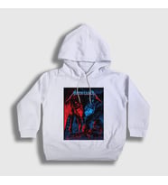 Presmono Unisex Çocuk Beyaz Wolf Metallica Kapüşonlu Sweatshirt 68010tt