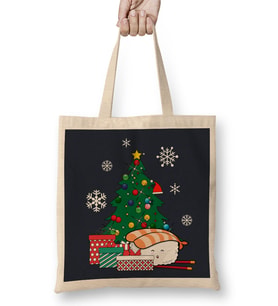 Happy Sushi Around The Christmas Tree Bez Çanta Uzun Saplı