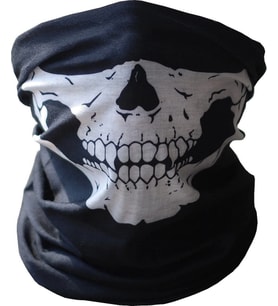 Siyah Renk Dikişsiz Çok Fonksiyonlu Çene Kafatası Yüz Maskesi Baf Buff Bandana Boyunluk Bileklik