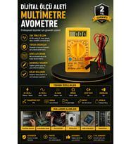 Profesyonel Dijital Multimetre Volt Amper Direnç Ölçümü