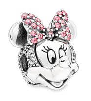 Pembe Taşlı Puantiyeli Miniş Fare Charm