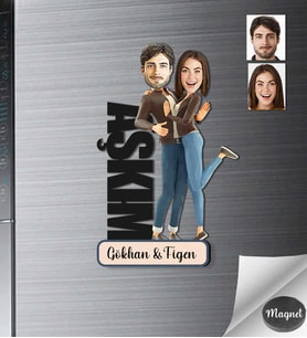 Kişiye Özel İsimli Sevgili Ahşap Magnet -1