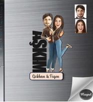 Kişiye Özel İsimli Sevgili Ahşap Magnet -1
