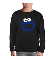 Kurabiye Canavarı - Canavar Siyah Çocuk Sweatshirt