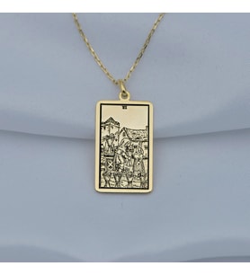 Altın Kaplama  Six of Cups Tarot Gümüş Kolye