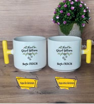 Yeni Yıl Hediyesi Kupa Bardak T Sarı Kulplu Yılbaşı Hediyesi