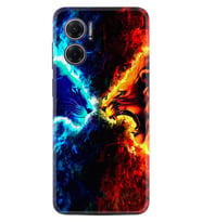 Xiaomi Redmi Note 11E Kılıf Silikon Desen Özel Seri Red Blue Leon 1714