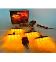 Turuncu Panjur Led 4lü Çakarlı Modlu Kumandalı 12v