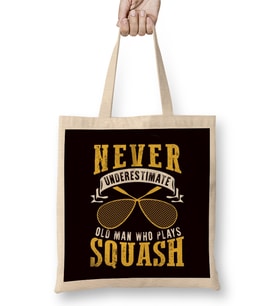 Old Man Squash Player Indoor Tennis Court Match Ball Sports Bez Çanta Uzun Saplı