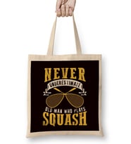 Old Man Squash Player Indoor Tennis Court Match Ball Sports Bez Çanta Uzun Saplı