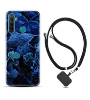 Realme 5i 5 Pro 6i 7 Pro 8 Kılıf Boyun Askılı Silikon Blue Foid 1628