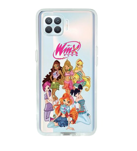 Oppo Reno 4 Lite Uyumlu Winx Club Desenli Şeffaf Telefon Kılıfı