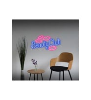 Beauty Club Yazılı ve Şekilli Neon Tabela