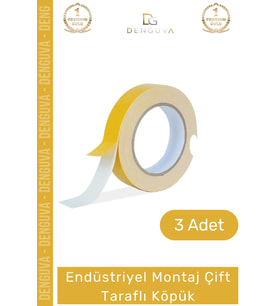 #KöpükBant Çift Taraflı Güçlü Yapışkanlı Sabitleyici Endüstriyel Montaj Köpük Bant 10mt - 3 Adet