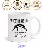 Wrestling Is Life Baskılı Güreş Hayattır Kupa Bardak Güreşçi Hediye
