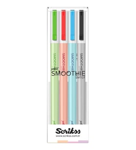 SCRIKSS SMOOTHİE JEL KALEM TÜKENMEZ KALEM 0.7 4 RENK SET 1