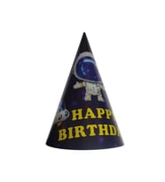 8 Lİ UZAY TEMALI HAPPY BİRTHDAY ŞAPKA