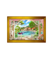 Manzara Temalı Kanvas Tablo 50 x 70 cm Gold Çerçeve