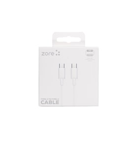 Zore ZR-41 Type-C to Type-C PD Hızlı Şarj Özellikli Data ve Şarj Kablosu 1M (Beyaz)