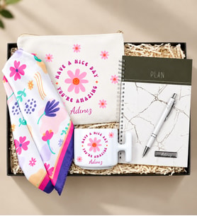 Kişiye Özel Defter & El Çantası & Kupa & Kalem & Fular Hediye Seti
