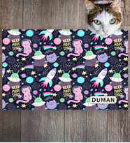 Monnhein Pet Mat – Kişiselleştirilebilir Kaymaz Mama Altlığı, 50x35 cm