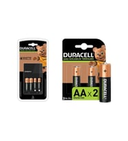 Duracell Cef 14 Şarj Aleti + 2'şer Adet Aa ve Aaa Pil ( 4 Saat Şarj Cihazı, 1 Adet) + AA 1300 mAh Piller, 2 Li Paket
