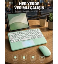 Bluetooth Touchpad Klavye Ultra İnce Taşınabilir Q Klavye Yeni Nesil
