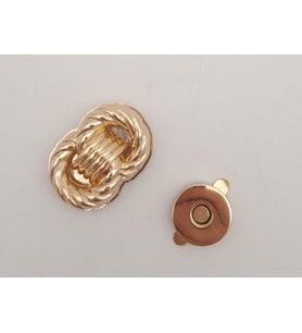 Angel Çanta Aksesuar Light Gold Çift Daire Mıknatıslı Kilit