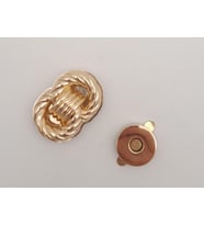 Angel Çanta Aksesuar Light Gold Çift Daire Mıknatıslı Kilit