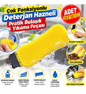 Çok Fonksiyonlu Deterjan Hazneli Pratik Bulaşık Yıkama Fırçası (adet fiyatıdır)