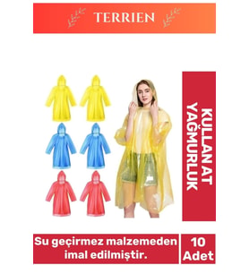 Özel Üretim Kullan At Su Geçirmez Sızdırmaz 0,2mm Kalınlık Tek Kullanımlık 10 Adet Yağmurluk