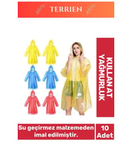 Özel Üretim Kullan At Su Geçirmez Sızdırmaz 0,2mm Kalınlık Tek Kullanımlık 10 Adet Yağmurluk