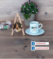 Ortopedi Uzmanı Türk Kahvesi Fincanı Ahşap Altlıklı ve Fotoğraflı Ahşap Anahtarlık Hediye (Model 2)