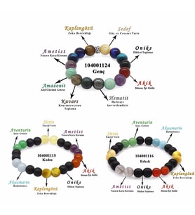 Küre Kesim Multicolor Doğaltaş Kombinli Erkek-Kadın-Genç Başarı Bilekliği(3lü Set) (Çok Renkli)